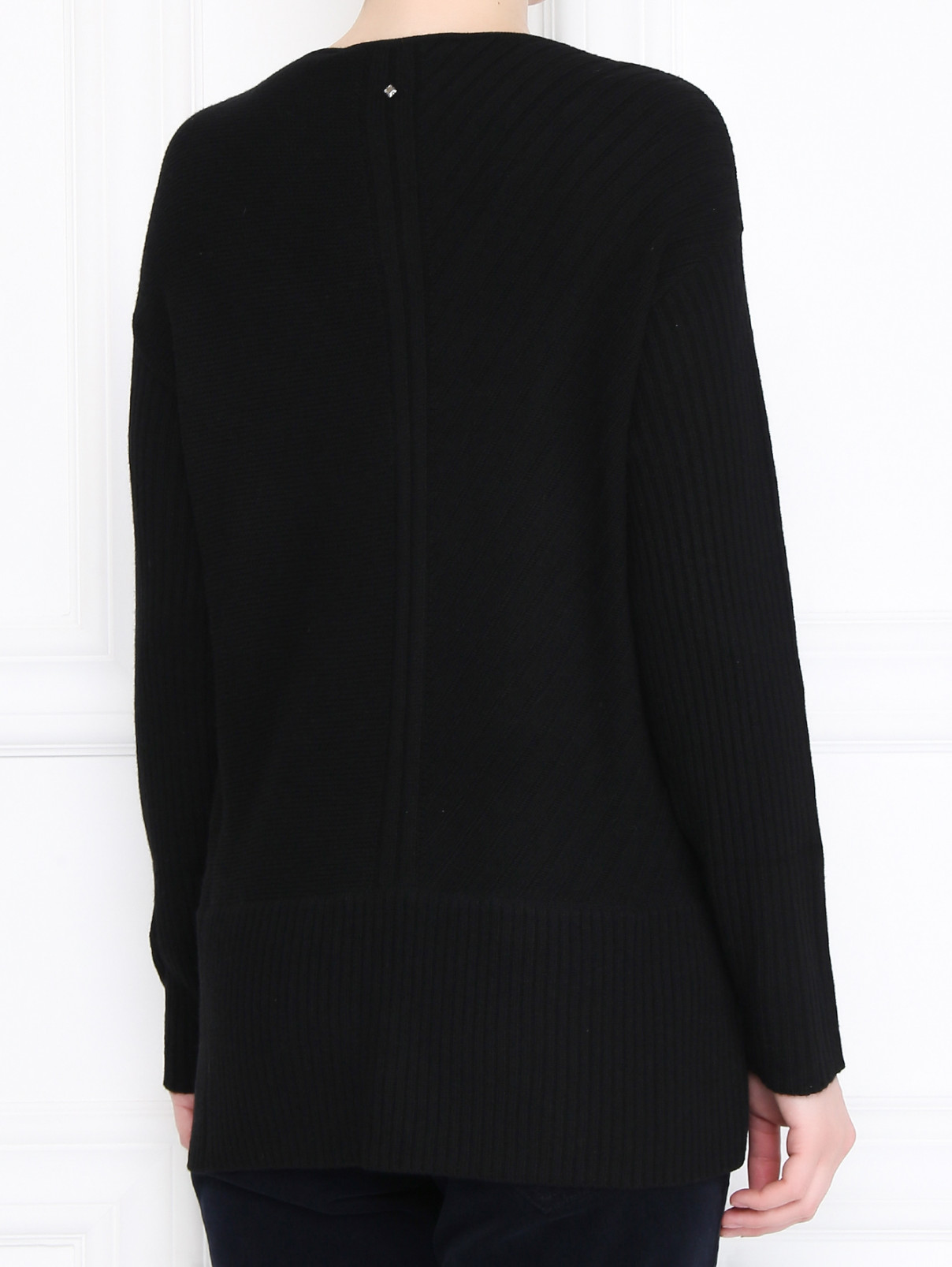 Джемпер фактурной вязки с длинными рукавами Marina Sport  –  МодельВерхНиз1  – Цвет:  Черный