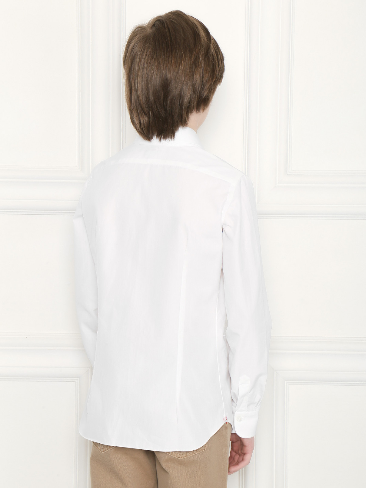 Рубашка из хлопка Isaia  –  МодельВерхНиз1  – Цвет:  Белый