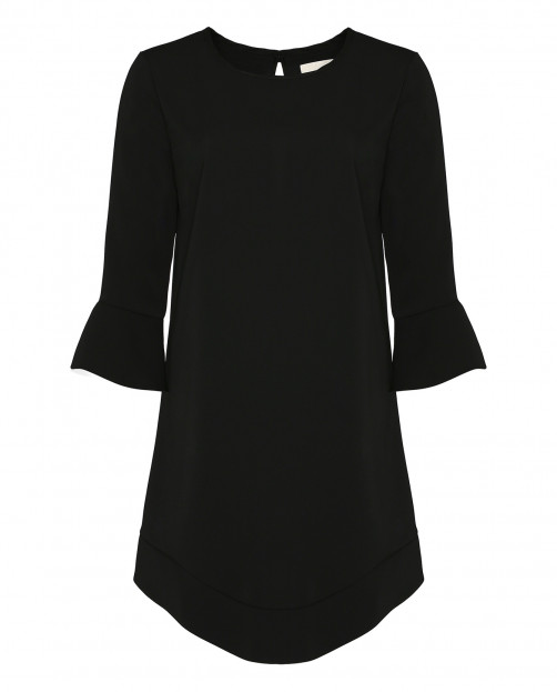 Маленькое черное платье с воланами на рукавах - Общий вид