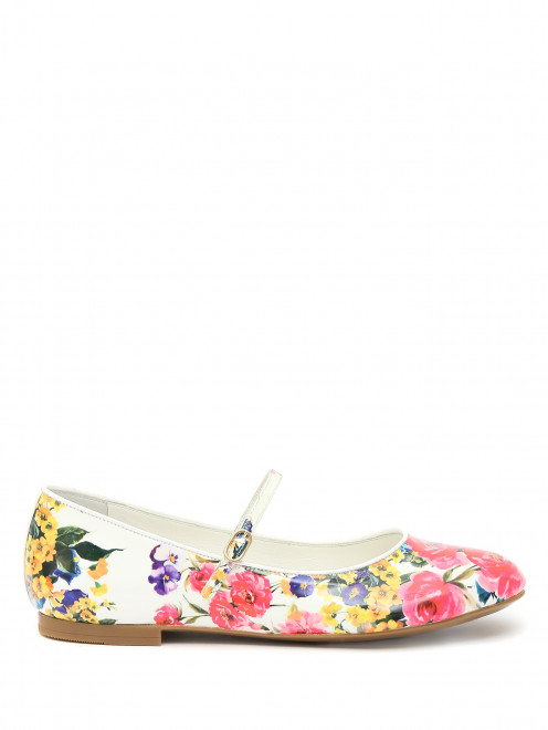 Туфли из лаковой кожи с цветочным узором Dolce & Gabbana - Обтравка1