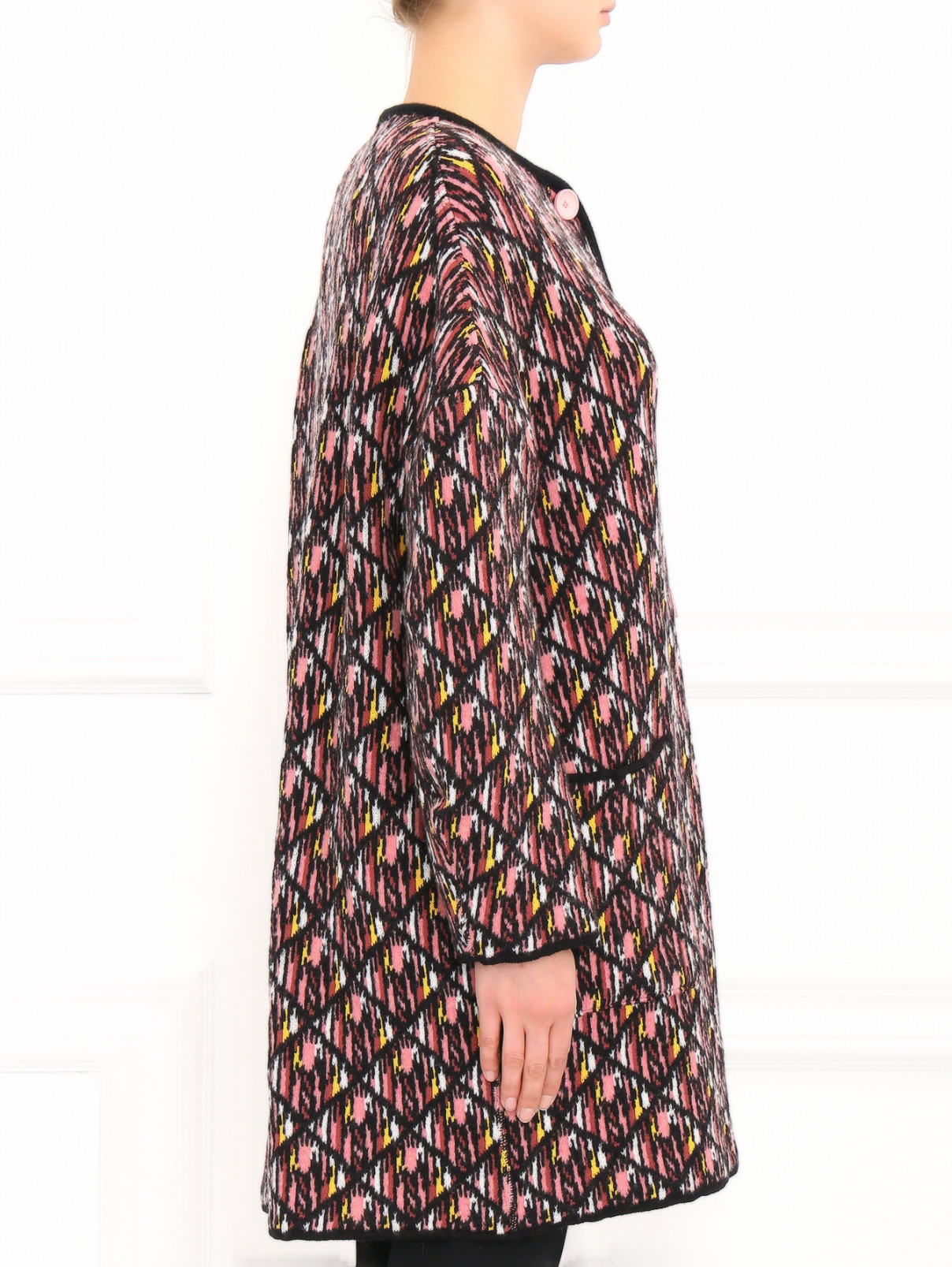 Пальто из смешанной шерсти с накладными карманами Lil pour l'Autre  –  Модель Верх-Низ2  – Цвет:  Узор
