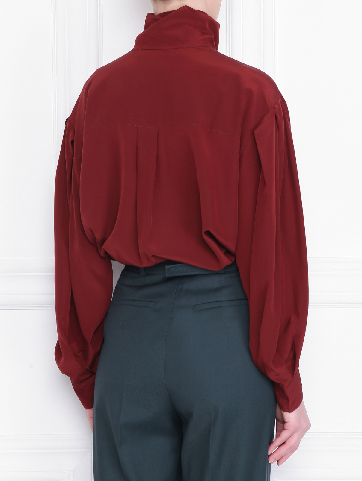Блуза из шелка с объемными рукавами Iro  –  МодельВерхНиз1  – Цвет:  Красный