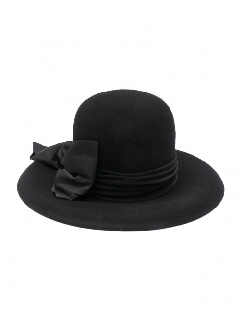 Шляпа из шерсти с  декоративным бантом  - Обтравка1