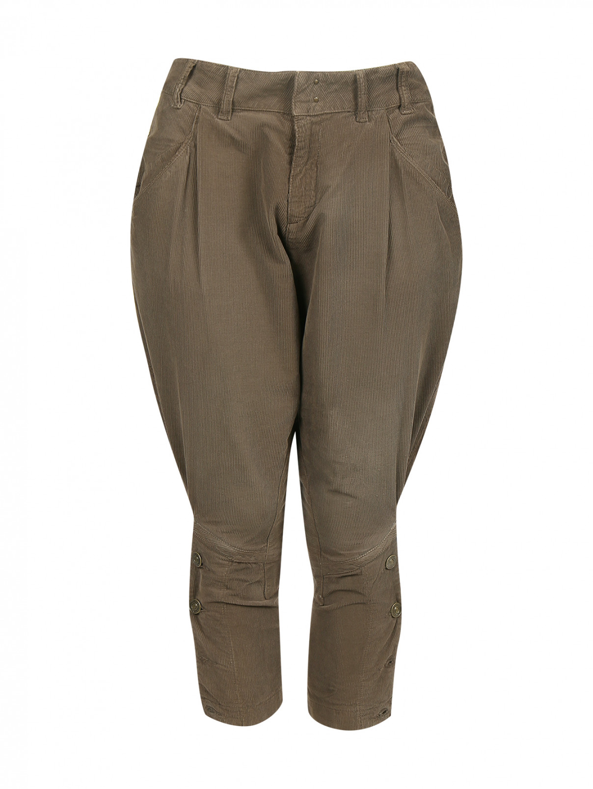 Укороченные брюки из хлопка MC Alexander McQueen  –  Общий вид  – Цвет:  Коричневый