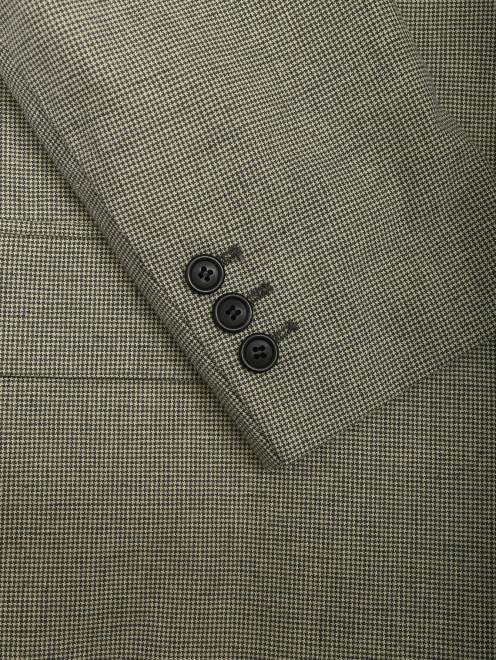 Пиджак из хлопка и льна в мелкий узор - Деталь