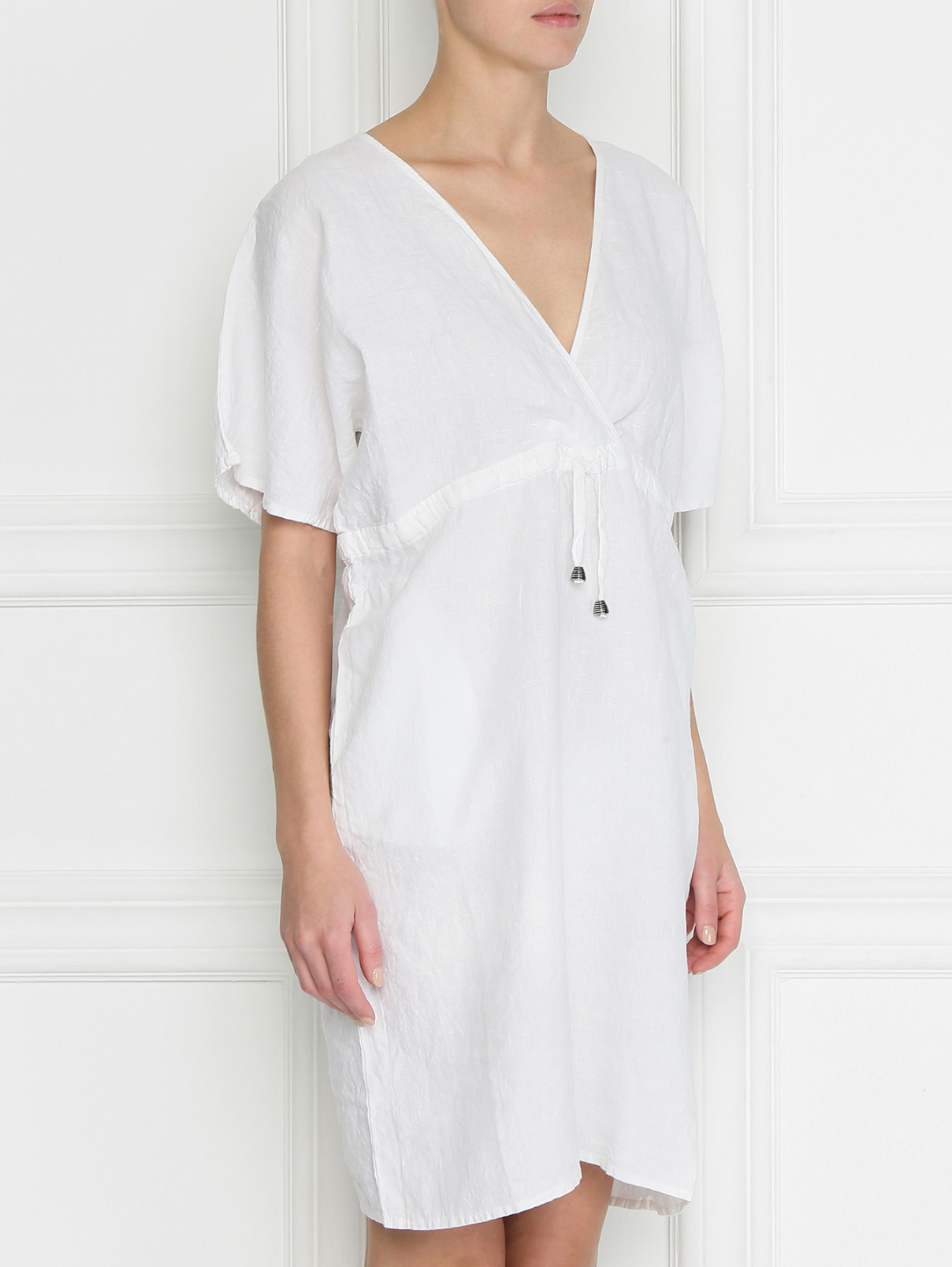 Платье из льна La fabrica del lino  –  МодельВерхНиз  – Цвет:  Белый