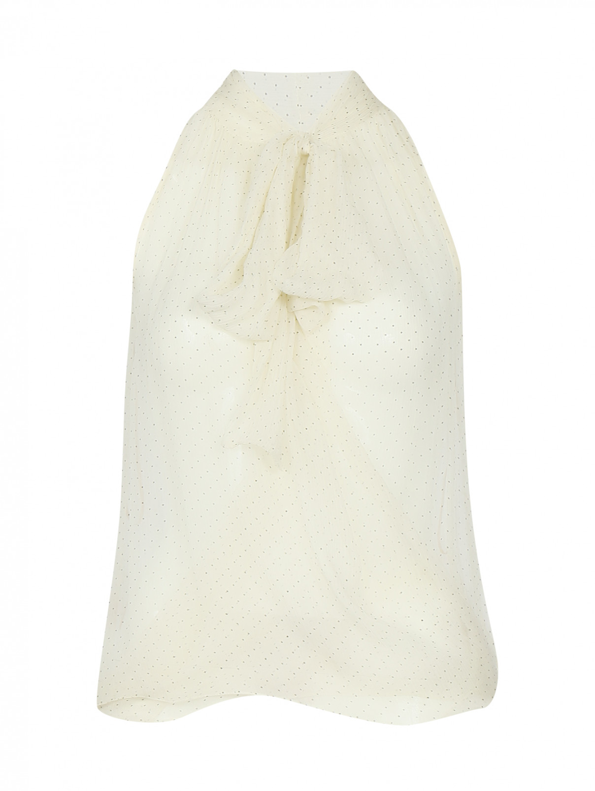 Топ из шелка John Galliano  –  Общий вид  – Цвет:  Белый