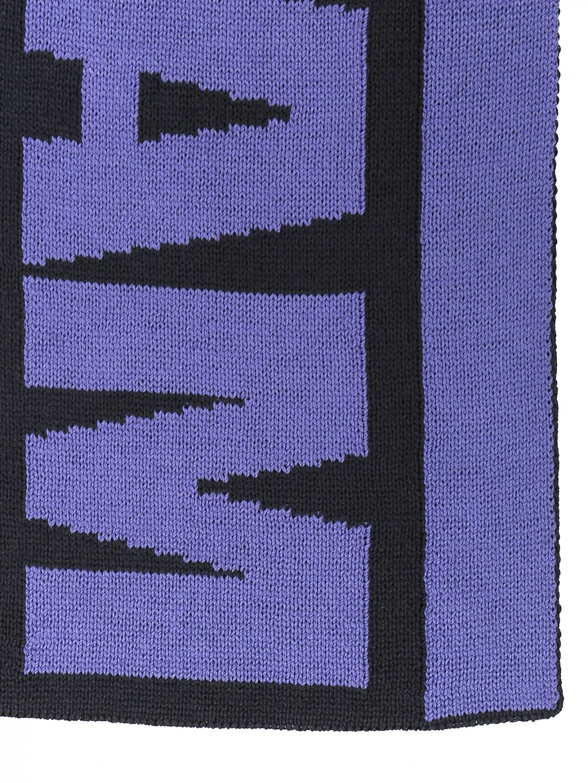 Трикотажный шарф с узором Max&Co  –  Деталь1  – Цвет:  Синий