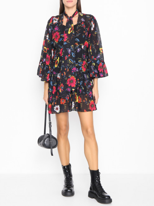 Платье свободного кроя с цветочным узором McQ - МодельОбщийВид