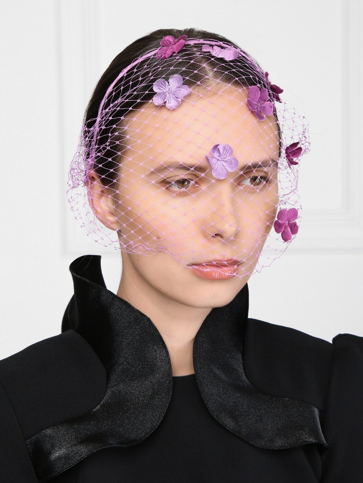 Ободок с вуалью Jennifer Behr  –  МодельОбщийВид  – Цвет:  Фиолетовый