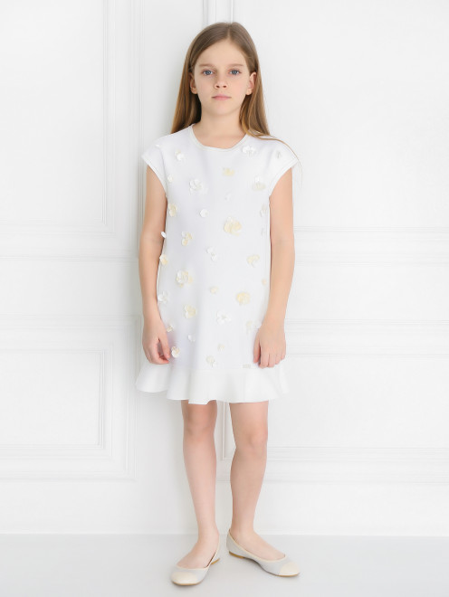 Платье из неопрена с оборкой MiMiSol - Модель Общий вид