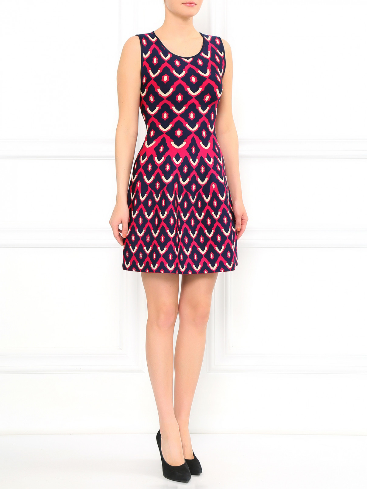 Трикотажное платье из фактурной ткани GIG Couture  –  Модель Общий вид  – Цвет:  Узор