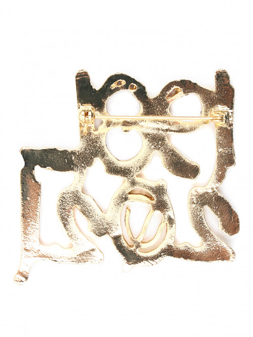 Брошь из металла, декорированная кристаллами Marina Rinaldi - Обтравка1