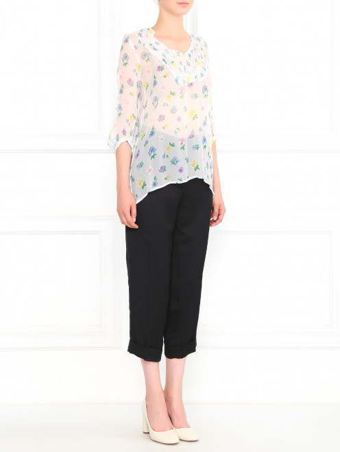 Блуза из шелка с цветочным узором Dondup - Модель Общий вид