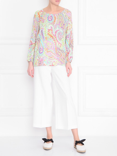 Блуза из вискозы с цветочным узором Weill - МодельОбщийВид