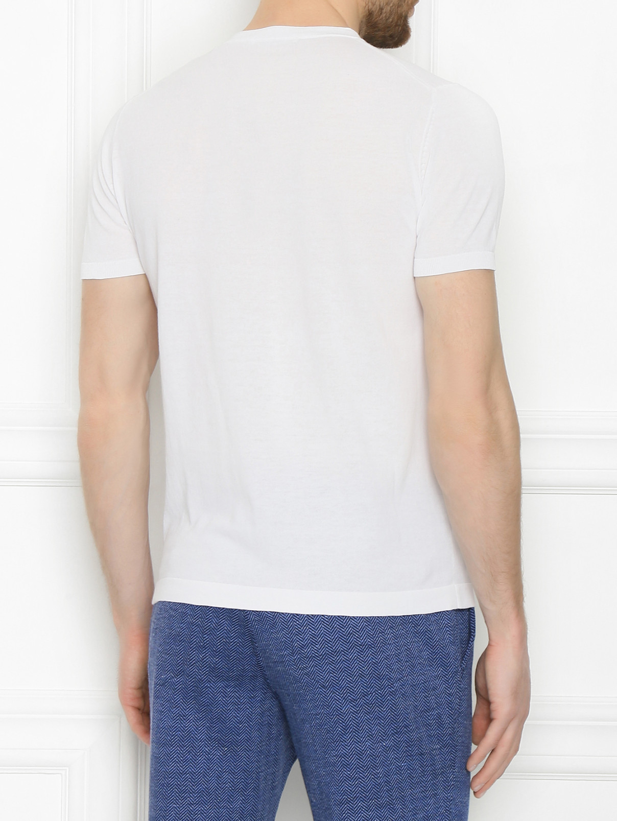 Трикотажная футболка из хлопка Kangra Cashmere  –  МодельВерхНиз1  – Цвет:  Белый