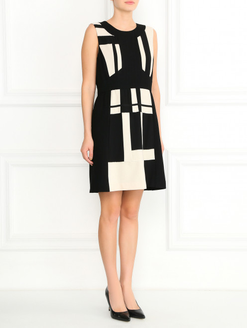 Платье-футляр из шерсти с контрастными вставками Isola Marras - Модель Общий вид