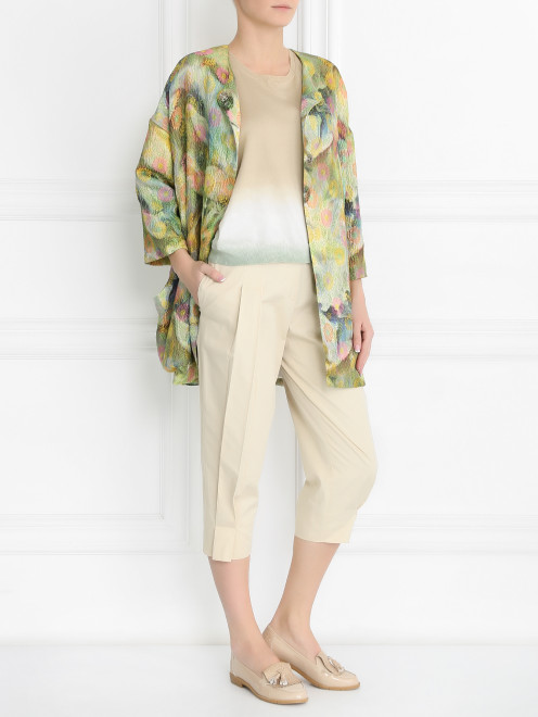 Пальто с цветочным узором и боковыми карманами Femme by Michele R. - Модель Общий вид