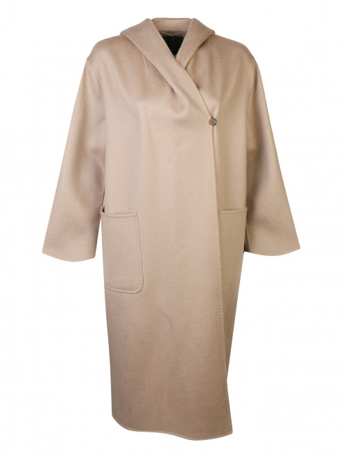 Пальто из кашемира с капюшоном - Общий вид