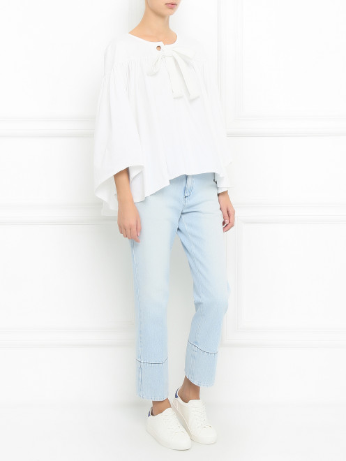 Блуза из хлопка с драпировкой Sonia Rykiel - Модель Общий вид