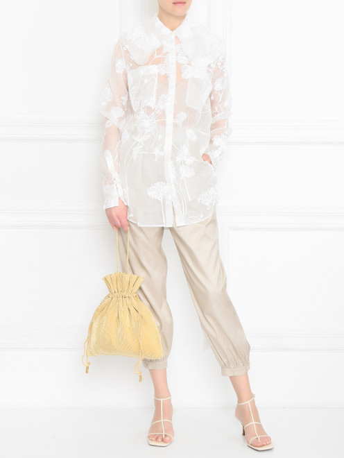 Блуза из шелка с узором и карманами Nina Ricci - МодельОбщийВид