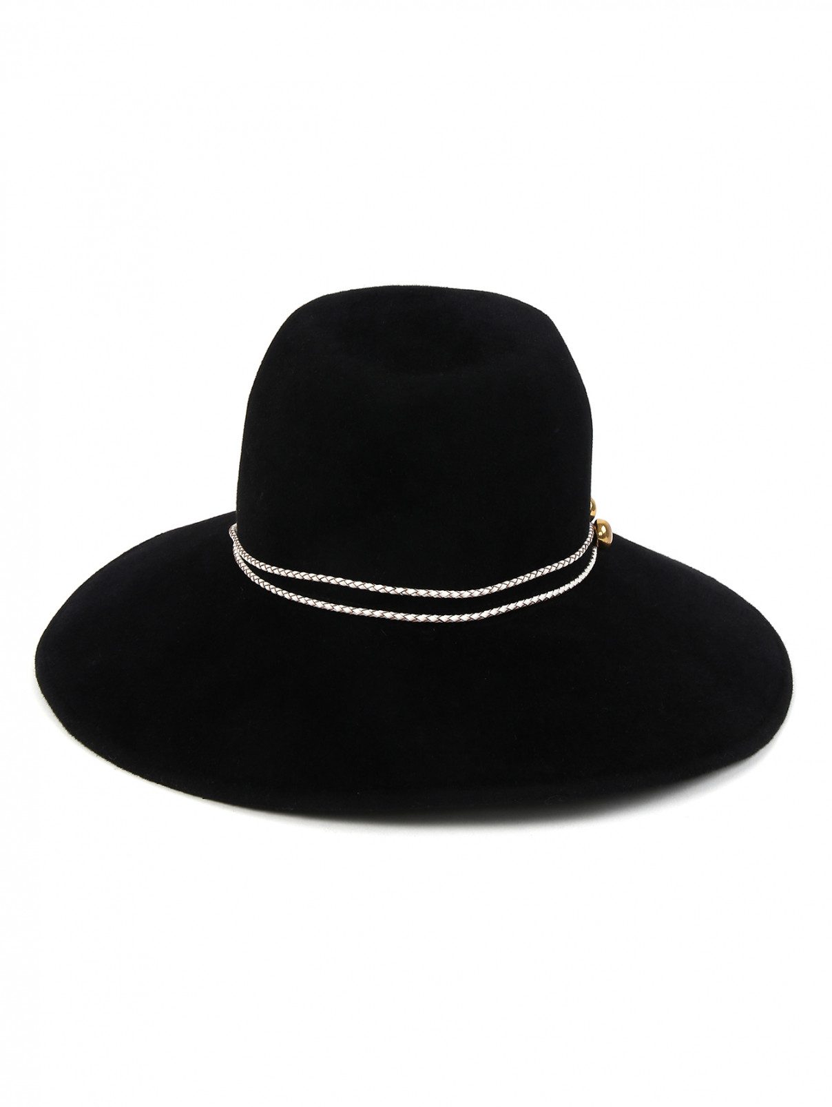 Шляпа из шерсти с декоративной отделкой Eugenia Kim  –  Обтравка2  – Цвет:  Черный