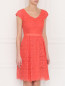 Платье с кружевной отделкой и поясом Luisa Spagnoli  –  МодельВерхНиз