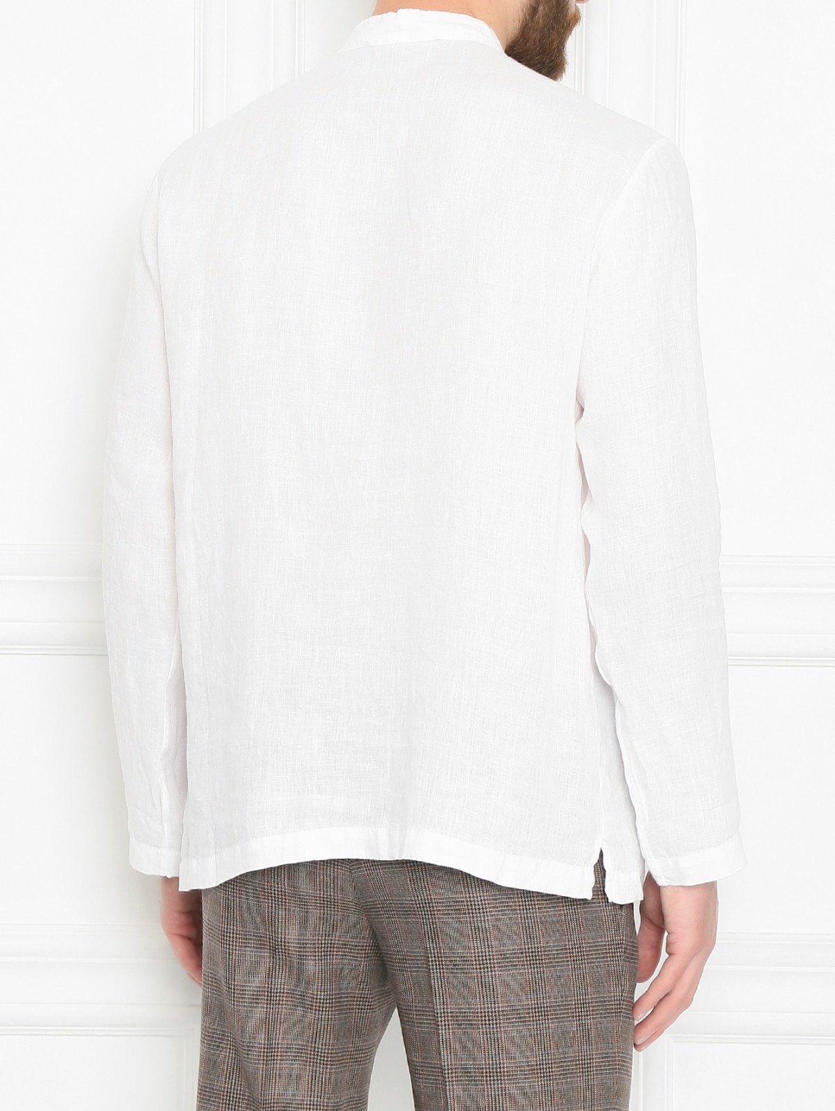 Рубашка изо льна свободного кроя Kangra Cashmere  –  МодельВерхНиз1  – Цвет:  Белый