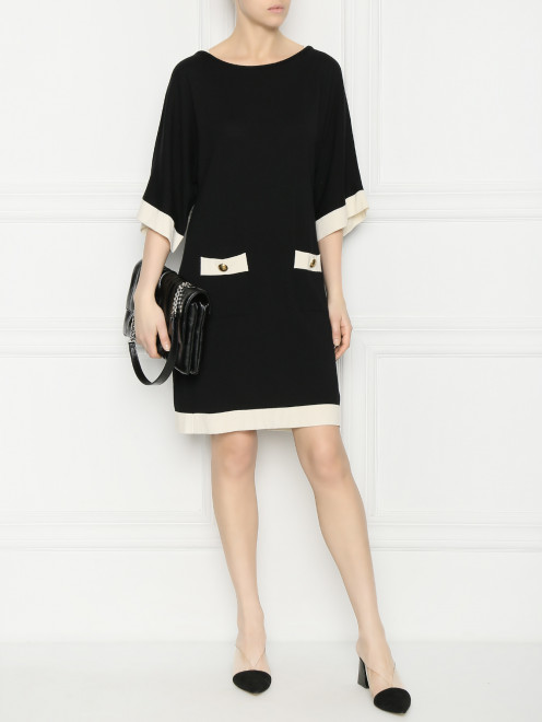 Платье из шерсти с контрастной отделкой Luisa Spagnoli - МодельОбщийВид