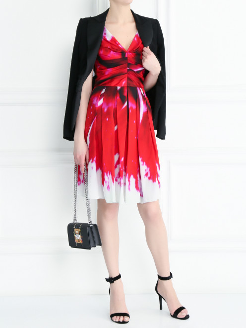 Платье-мини без рукавов с узором Moschino Couture - МодельОбщийВид