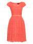 Платье с кружевной отделкой и поясом Luisa Spagnoli  –  Общий вид