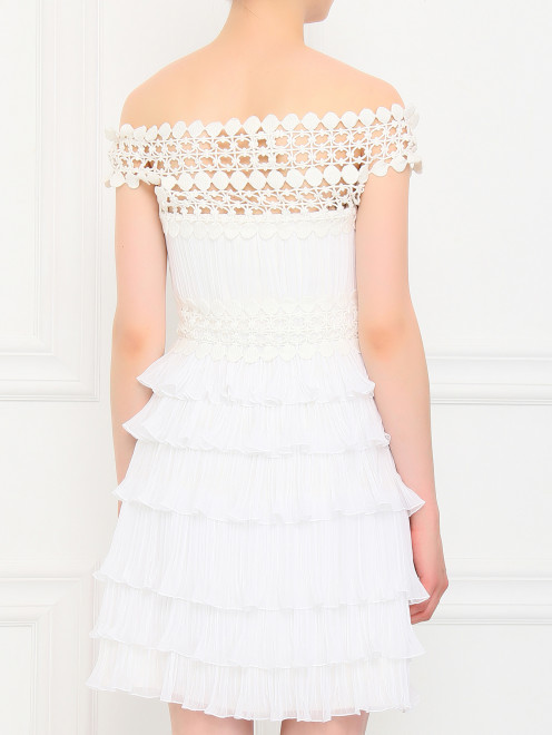 Платье из шелка с плиссировкой и кружевными вставками Collette Dinnigan - Модель Верх-Низ1