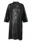 Пальто из кожи с логотипом на спине Balenciaga  –  Общий вид