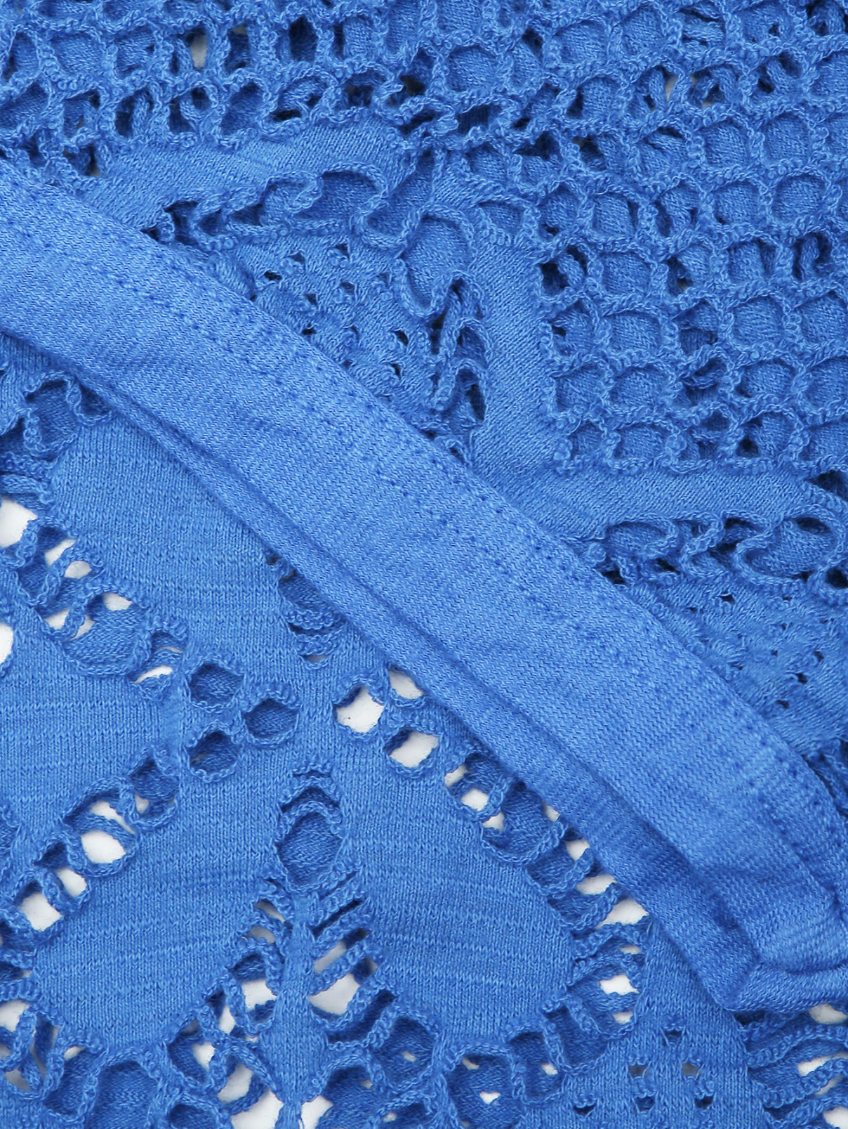 Платье кружевное из хлопка La fabrica del lino  –  Деталь  – Цвет:  Синий